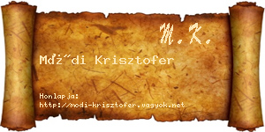 Módi Krisztofer névjegykártya