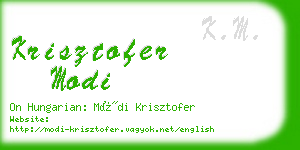 krisztofer modi business card